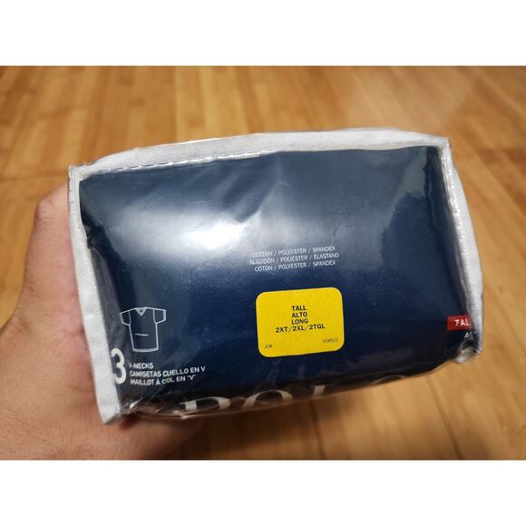 PACK OF 3 Polo Ralph Lauren Men Size 2XL BIG & TALL White Stretch V-NECK T-SHIRT - Picture 5 of 9